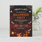 ハロウィンパーティー招待状 - 怪奇的なハロウィンの夜 招待状 (スタンド正面)