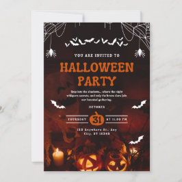 ハロウィンパーティー招待状 - 怪奇的なハロウィンの夜 招待状
