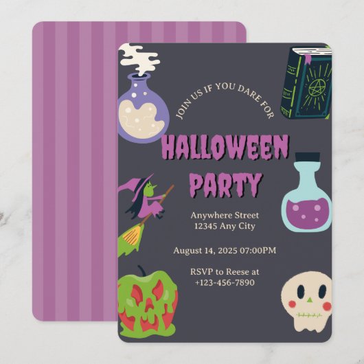 ハロウィンパーティー招待状 招待状 (正面/裏面)