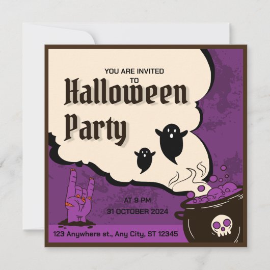 ハロウィンパーティー招待状 招待状 (正面)