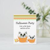 ハロウィンパーティー招待状 猫のカップケーキ 招待状 (スタンド正面)