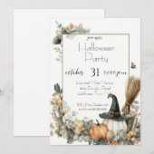ハロウィンパーティー招待状(編集可能) 招待状 (正面/裏面)
