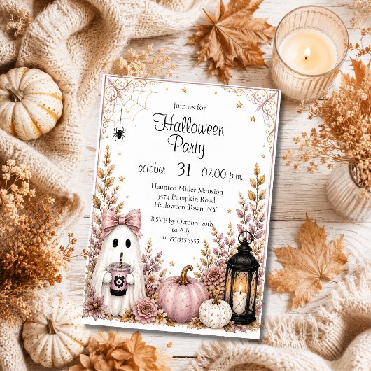 ハロウィンパーティー招待状(編集可能) 招待状