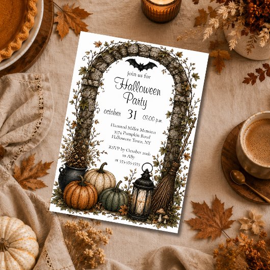 ハロウィンパーティー招待状（編集可能） 招待状