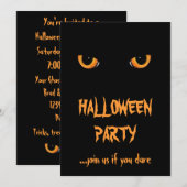 ハロウィンパーティー招待状 黒猫 招待状 (正面/裏面)