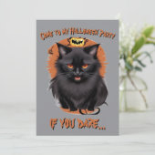 ハロウィンパーティー招待状 黒猫 招待状 (スタンド正面)