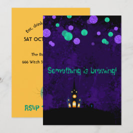 ハロウィンパーティー招待状 Something is Brewing 招待状