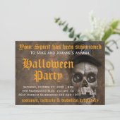 ハロウィンパーティー用のかぶり物ハット付きスカル 招待状 (スタンド正面)