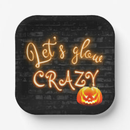 ハロウィンパーティー用グローサイン ジャックオーランタン ペーパープレート