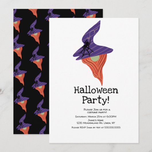 ハロウィンパーティー用コスチューム・ノームのらくがき 招待状 (正面/裏面)