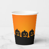ハロウィンパーティー用紙コップ 三本のカボチャ 紙コップ (裏面)