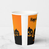 ハロウィンパーティー用紙コップ 三本のカボチャ 紙コップ (右)