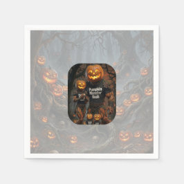 ハロウィンパーティー用 かぼちゃモンスターのペーパーアイテム スタンダードカクテルナプキン