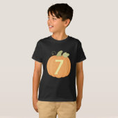 ハロウィンパーティー用 かわいい秋のかぼちゃ 7歳の誕生日 Tシャツ (正面フル)