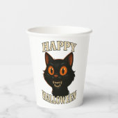 ハロウィンパーティー用 黒猫モチーフ 紙コップ (裏面)
