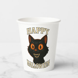 ハロウィンパーティー用 黒猫モチーフ 紙コップ