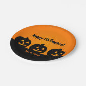 ハロウィンパーティー紙皿 かぼちゃ3個 ペーパープレート (アングル)