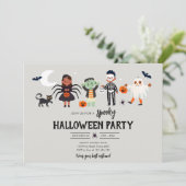 ハロウィンパーティー衣装 不気味な子供の誕生日 招待状 (スタンド正面)