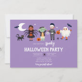 ハロウィンパーティー衣装 不気味な子供の誕生日 招待状 (正面)