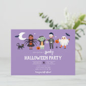 ハロウィンパーティー衣装 不気味な子供の誕生日 招待状 (スタンド正面)