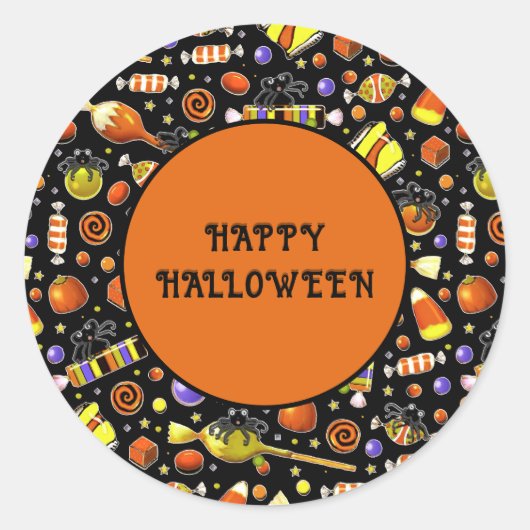 ハロウィンパーティー装飾 ラウンドシール (正面)