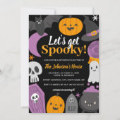 ハロウィンパーティー おばけでキュートに盛り上がろう 招待状 (正面)
