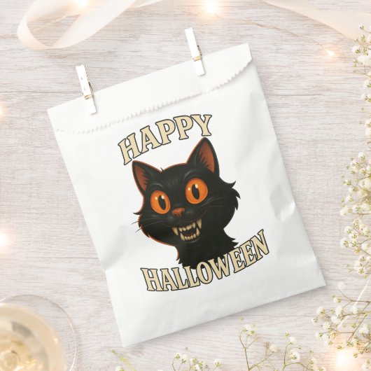 ハロウィンパーティー おばけ猫 フェイバーバッグ (クリップ留めされた状態)