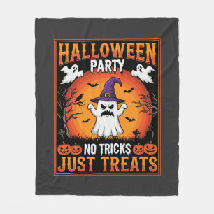 ハロウィンパーティー おばけ トリックなし トリートだけ フリースブランケット