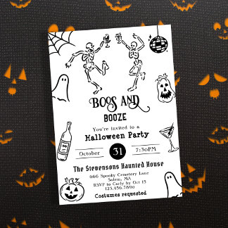 ハロウィンパーティー おもしろグッズ 手描き イラスト 招待状