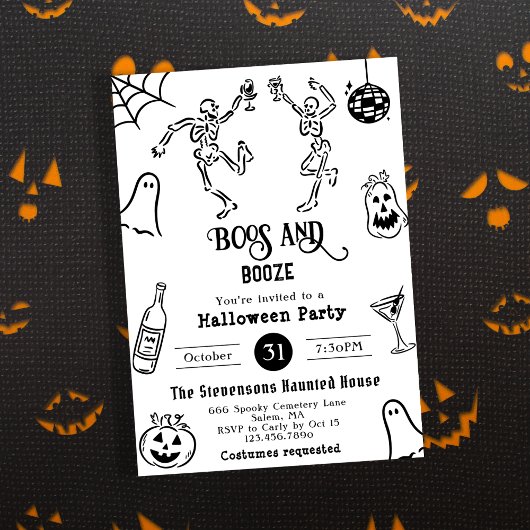 ハロウィンパーティー おもしろグッズ 手描き イラスト 招待状