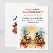 ハロウィンパーティー お化け墓場 ジャックオーランタン 招待状 (正面/裏面)