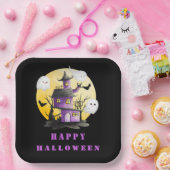 ハロウィンパーティー お化け屋敷と幽霊 ペーパープレート (パーティー)