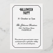 ハロウィンパーティー - お化け屋敷と満月 箔招待状 (裏面)