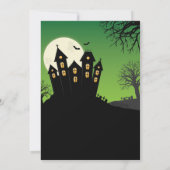 ハロウィンパーティー お化け屋敷 ホラー こうもり 招待状 (裏面)