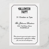 ハロウィンパーティー - お化け屋敷 & 満月 箔招待状 (裏面)