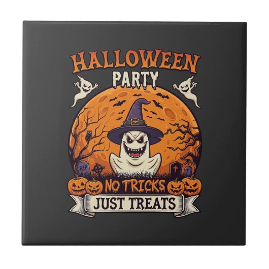 ハロウィンパーティー お菓子をあげるだけ ゴースト ムーン P タイル (正面)