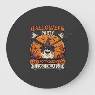 ハロウィンパーティー お菓子をあげるだけ ゴースト ムーン P ラージ壁時計