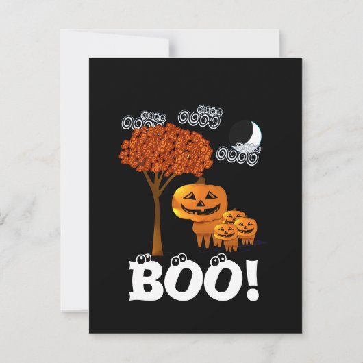 ハロウィンパーティー かぼちゃの頭の招待状 招待状 (裏面)