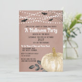 ハロウィンパーティー かぼちゃ 白 招待状 (スタンド正面)