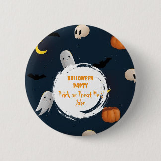 ハロウィンパーティー かわいい トリックオアトリート おばけ かぼちゃ 缶バッジ