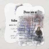 ハロウィンパーティー エドガー・アラン・ポー ラヴェーン 詩 招待状 (正面/裏面)