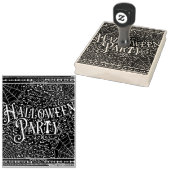 ハロウィンパーティー クモの巣と骨 黒と白 ラバースタンプ (押印)
