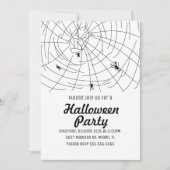 ハロウィンパーティー クモの巣 水曜日の落書きイラスト 招待状 (正面)
