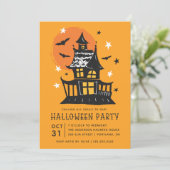 ハロウィンパーティー コウモリのいるお化け屋敷 招待状 (スタンド正面)