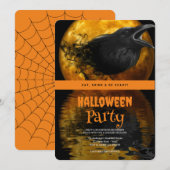 ハロウィンパーティー ゴシッククロウ 招待状 (正面/裏面)