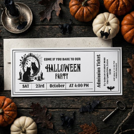 ハロウィンパーティー ゴシックスケルトンチケット 招待状