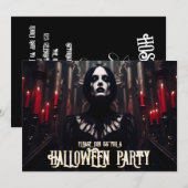 ハロウィンパーティー – ゴシックダークインビテーション (正面/裏面)