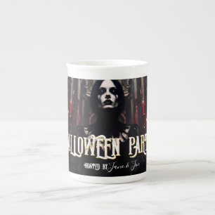 ハロウィンパーティー - ゴシックダークインビテーション ボーンチャイナマグカップ