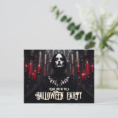 ハロウィンパーティー – ゴシックダーク招待状 シーズンポストカード (スタンド正面)
