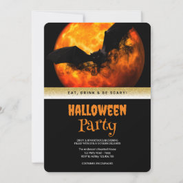 ハロウィンパーティー ゴシックバット インビテーション